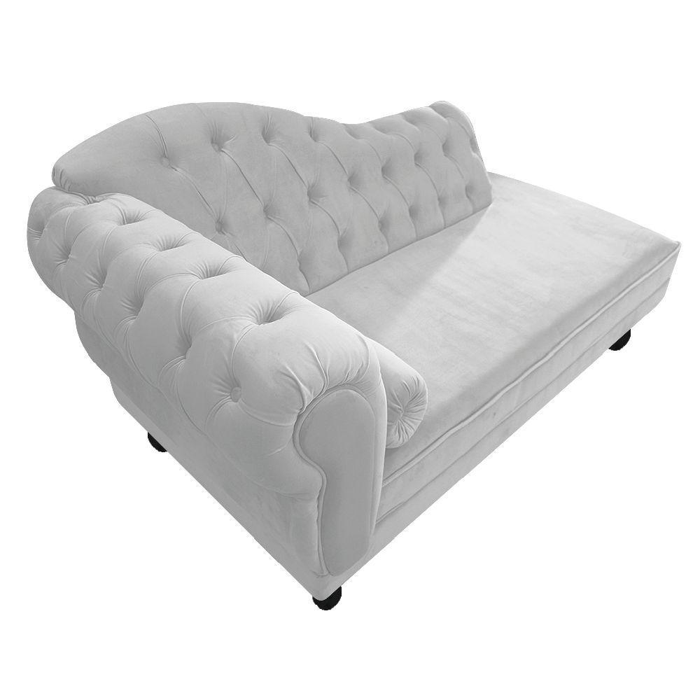 Diva Recamier Diana 160cm Lado Direito Suede Branco - 1