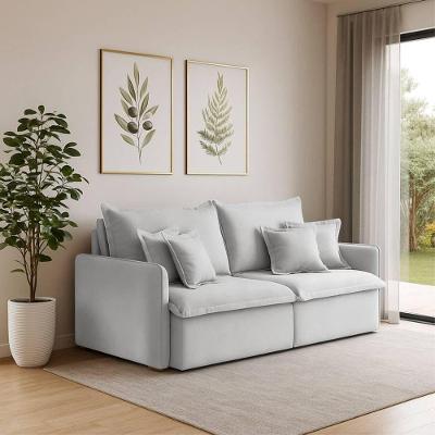 Sofá 3 Lugares 2,00m Retrátil E Reclinável Em Tecido Veludo – Malta Lucadi Prata