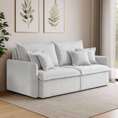 Sofá 4 Lugares 2,60m Retrátil E Reclinável Em Tecido Linho – Malta Lucadi Rústico Grigio