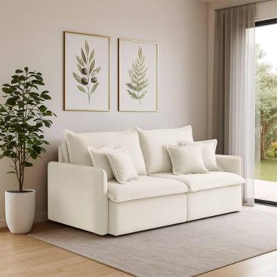 Sofá 2 Lugares 1,80m Retrátil E Reclinável Em Tecido Veludo – Malta Lucadi Bege