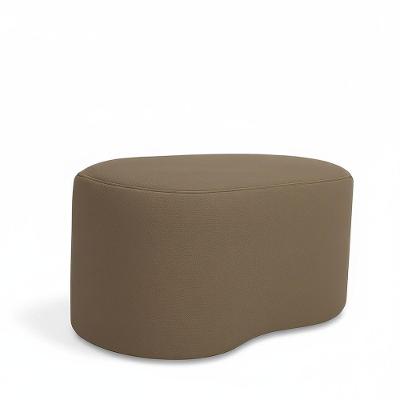 Puff Feijão Orgânico Curvo Redondo Confortável Sala Moderno Suede Capuccino