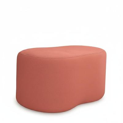Puff Feijão Orgânico Curvo Redondo Confortável Sala Moderno Suede rosa