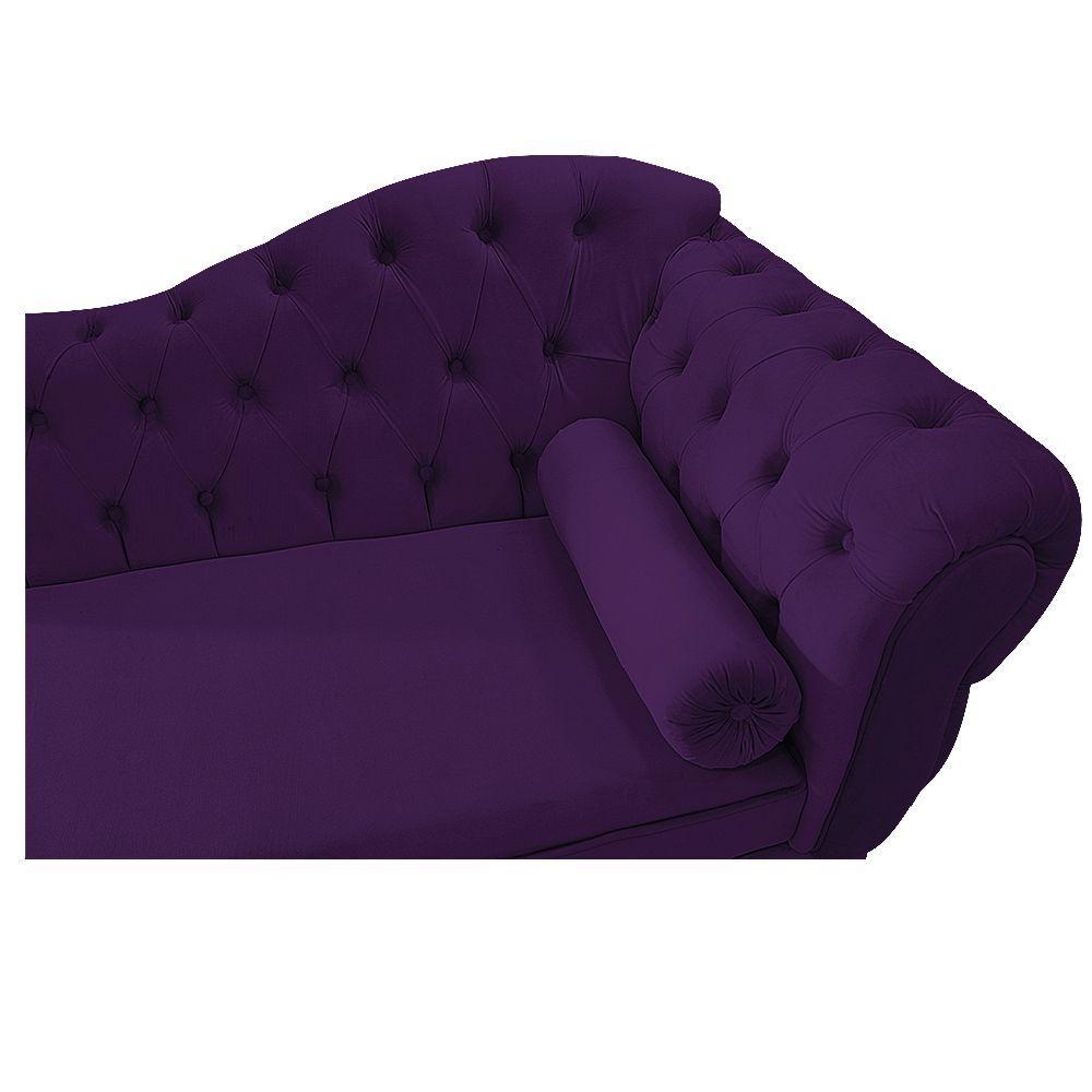 Diva Recamier Diana 140cm Lado Esquerdo Suede Roxo - 3