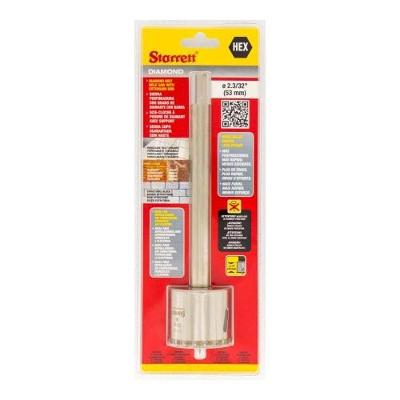 Serra Copo Diamantada 53mm X 2.3-32'' Starrett - Alta Performance Para Alvenaria E Porcelanatos