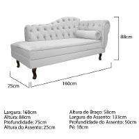 Diva Recamier Diana 160cm Lado Esquerdo Suede Branco