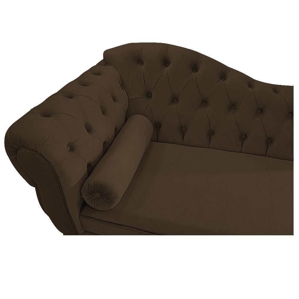 Diva Recamier Diana 185cm Lado Direito Suede Marrom - 3