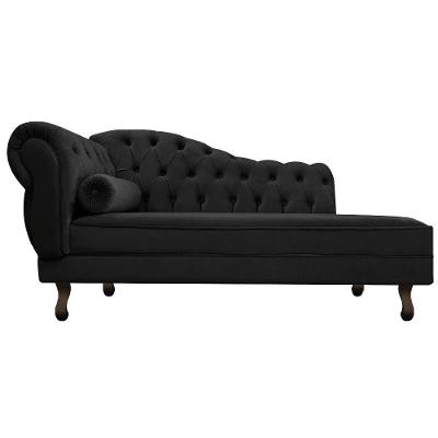 Diva Recamier Diana 185cm Lado Direito Suede Preto