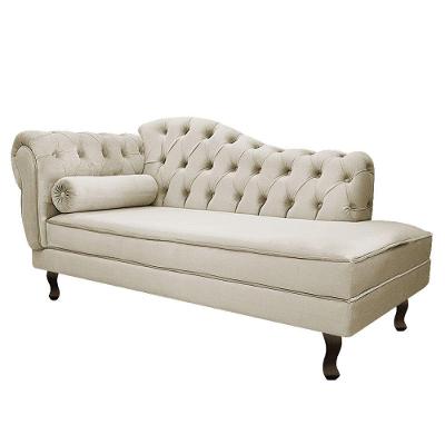 Diva Recamier Diana 185cm Lado Direito Linho - Adj Decor Cor Bege
