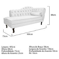 Diva Recamier Diana 185cm Lado Esquerdo Corano Branco