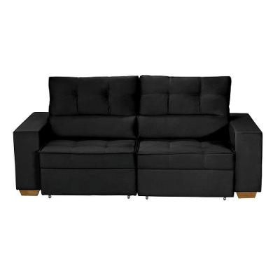 Sofá Baú San Marino Retrátil E Reclinável 3 Lugares Sofatec Preto