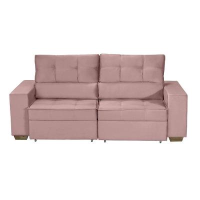 Sofá Baú San Marino Retrátil E Reclinável 3 Lugares Sofatec Rose