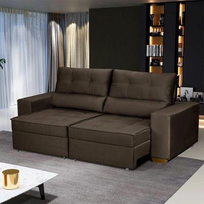 Sofá Baú San Marino Retrátil E Reclinável 3 Lugares Sofatec Marrom