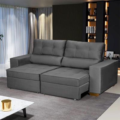 Sofá Baú San Marino Retrátil E Reclinável 3 Lugares Sofatec Cinza