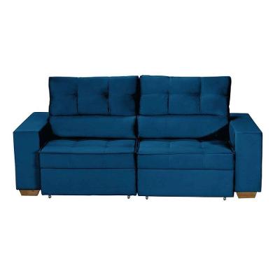 Sofá Baú San Marino Retrátil E Reclinável 3 Lugares Sofatec Azul