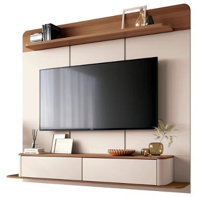 Painel Tv 70 Pol 180cm Bancada Suspensa Gava H01 Off/castanho - Mpozenato