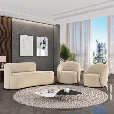 Sofá 3 Lugares Orgânico 180cm Morgan E 2 Poltronas Lua Cotelê/veludo Bege D03 - D'rossi