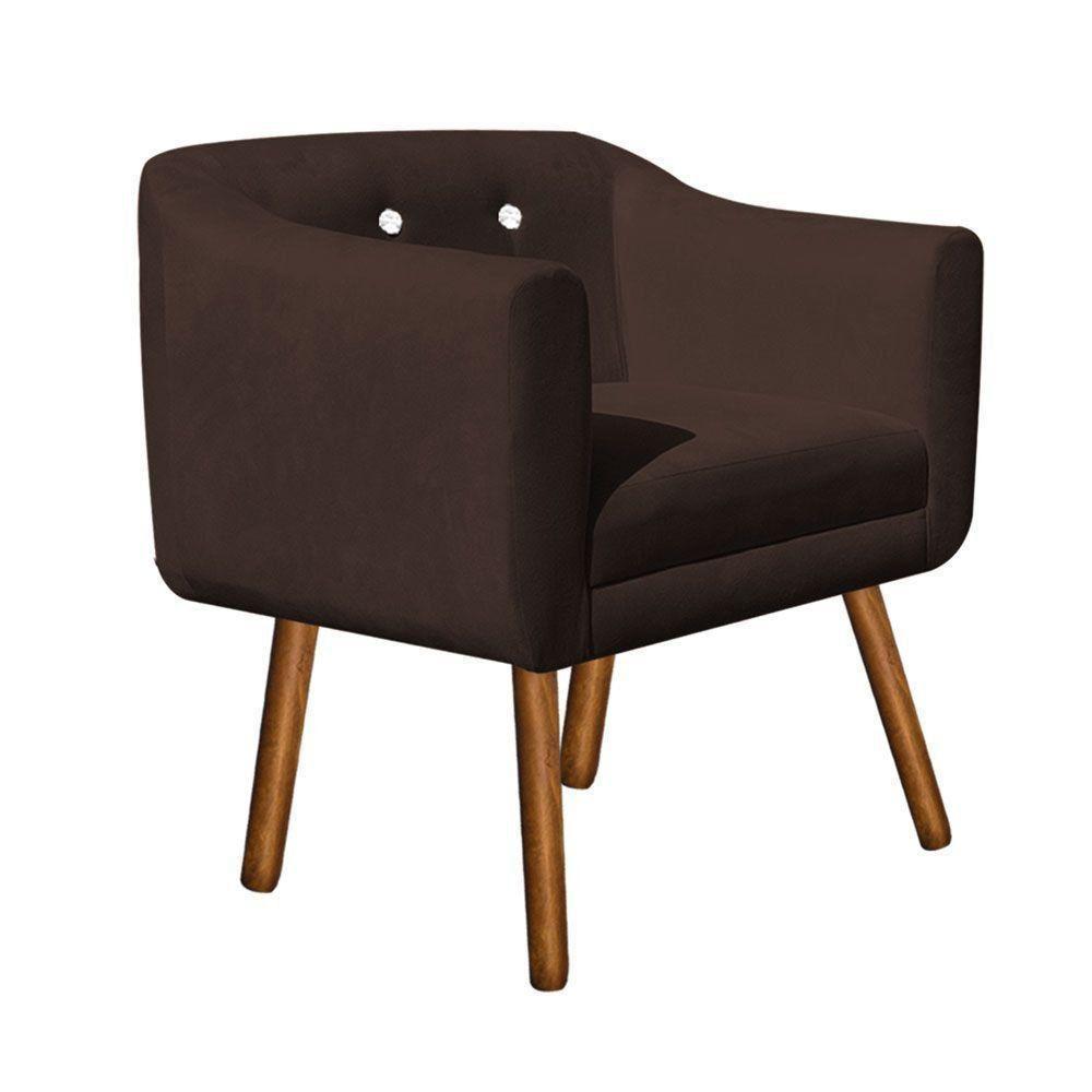 Kit 01 Namoradeira e 02 Poltronas Julia Marrom Com Strass - 4