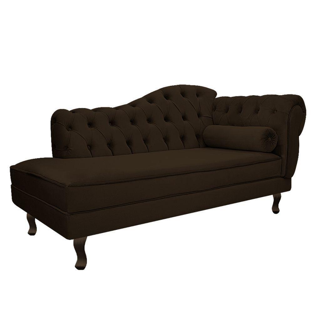 Kit Diva Recamier Diana 130cm Lado Esquerdo e 02 Poltronas Julia Corano Marrom - 5