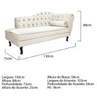 Kit Diva Recamier Diana 130cm Lado Esquerdo e 01 Poltrona Classic Corano Bege - 9