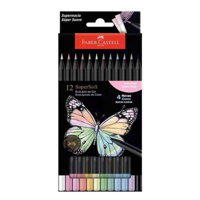 Lápis De Cor Ecolápis Supersoft 210745 12 Cores Pastel - Faber Castell
