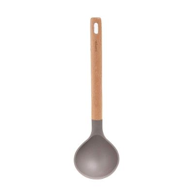 Concha De Silicone Com Cabo De Madeira Kenya Cinza