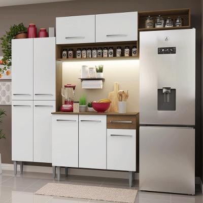 Armário De Cozinha Completa 229cm Rustic/branco Emilly Madesa 18xa Rustic/branco