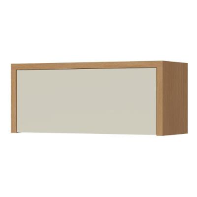Armário Aéreo De Cozinha 0,80m Porta Basculante 100% Mdf Cléo Madeirado/off White Nesher Madeir/off