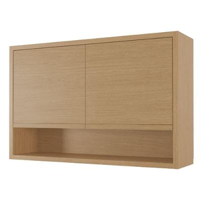 Armário Aéreo De Cozinha 1,20m 2 Portas E Nicho 100% Mdf Cléo Madeirado Nesher Madeirado