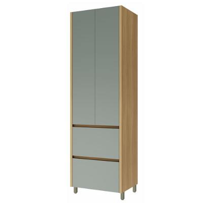 Armário De Cozinha Paneleiro 2 Portas 2 Gavetas 100% Mdf Raissa Nesher Madeirado / Verde