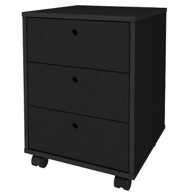 Gaveteiro Volante 3 Gavetas New Preto - Artany