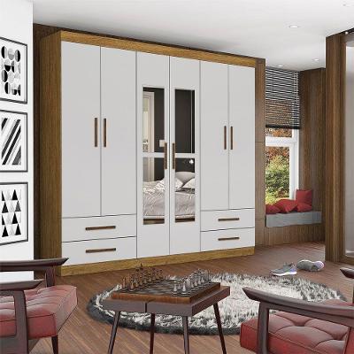 Guarda Roupa Casal Lu 6 Portas 4 Gavetas Com Espelho Carioca