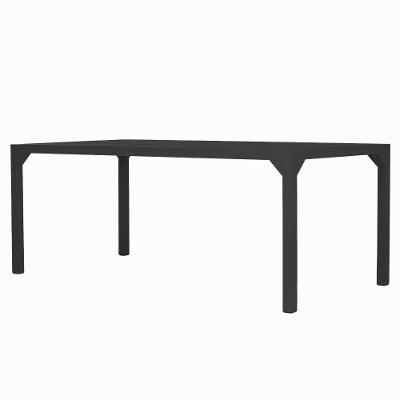 Mesa Retangular Haiti 160cm Com Tampo Ripado Trama Original Preto