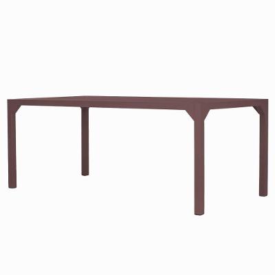 Mesa Retangular Haiti 160cm Com Tampo Ripado Trama Original Marrom
