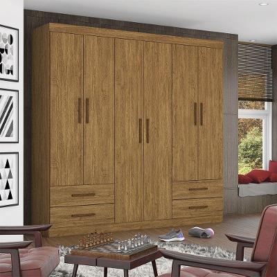 Guarda Roupa Casal Lu 6 Portas 4 Gavetas Carioca Móveis Cinamomo