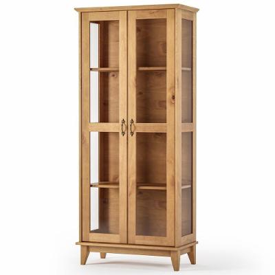 Cristaleira De Madeira Com Vidro 2 Portas Lira M06 Carvalho Fosco - Lyam Decor