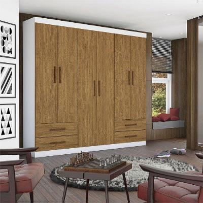 Guarda Roupa Casal Lu 6 Portas 4 Gavetas Carioca Móveis Branco Cinamomo