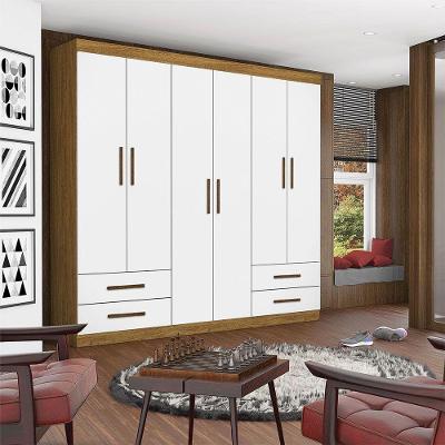 Guarda Roupa Casal Lu 6 Portas 4 Gavetas Carioca Móveis Cinamomo Branco