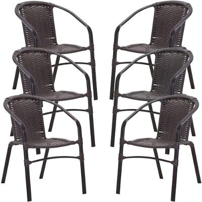 6 Cadeiras Floripa Em Alumínio Pintura Trama Original Tabaco