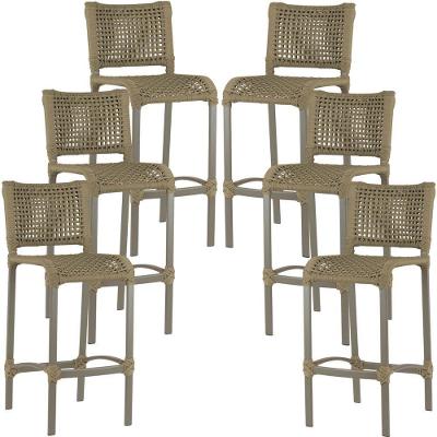 6 Banqueta Haiti Em Corda Náutica Alumínio Trama Original Rami