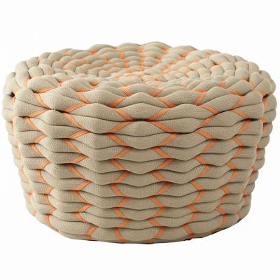 Puff Monique Tricô Náutico área, Jardim, Piscina Alumínio Rami