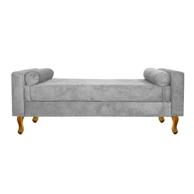 Recamier Baú Félix Solteiro 100cm Suede Cinza