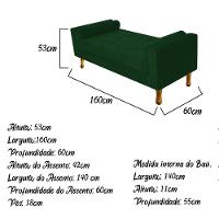 Recamier Baú Félix Queen Size 160cm Suede Verde - 3