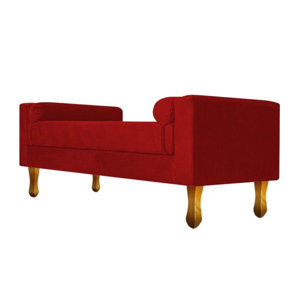 Recamier Baú Félix Queen Size 160cm Suede Vermelho - 2