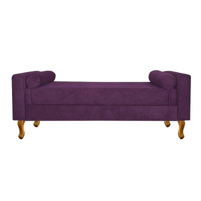 Recamier Baú Félix King Size 195cm Suede Roxo