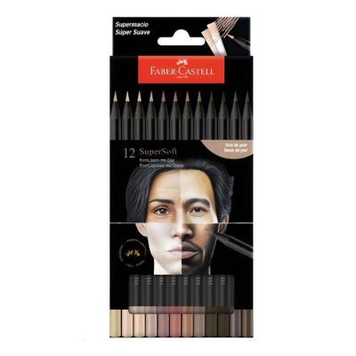 Lápis De Cor Ecolápis Supersoft 210713 12 Cores Tons De Pele - Faber Castell