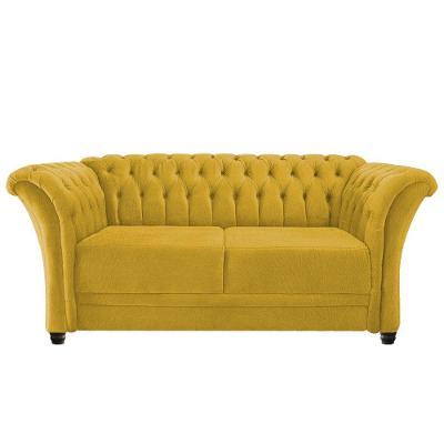 Namoradeira Chesterfield Sofia Suede Amarelo