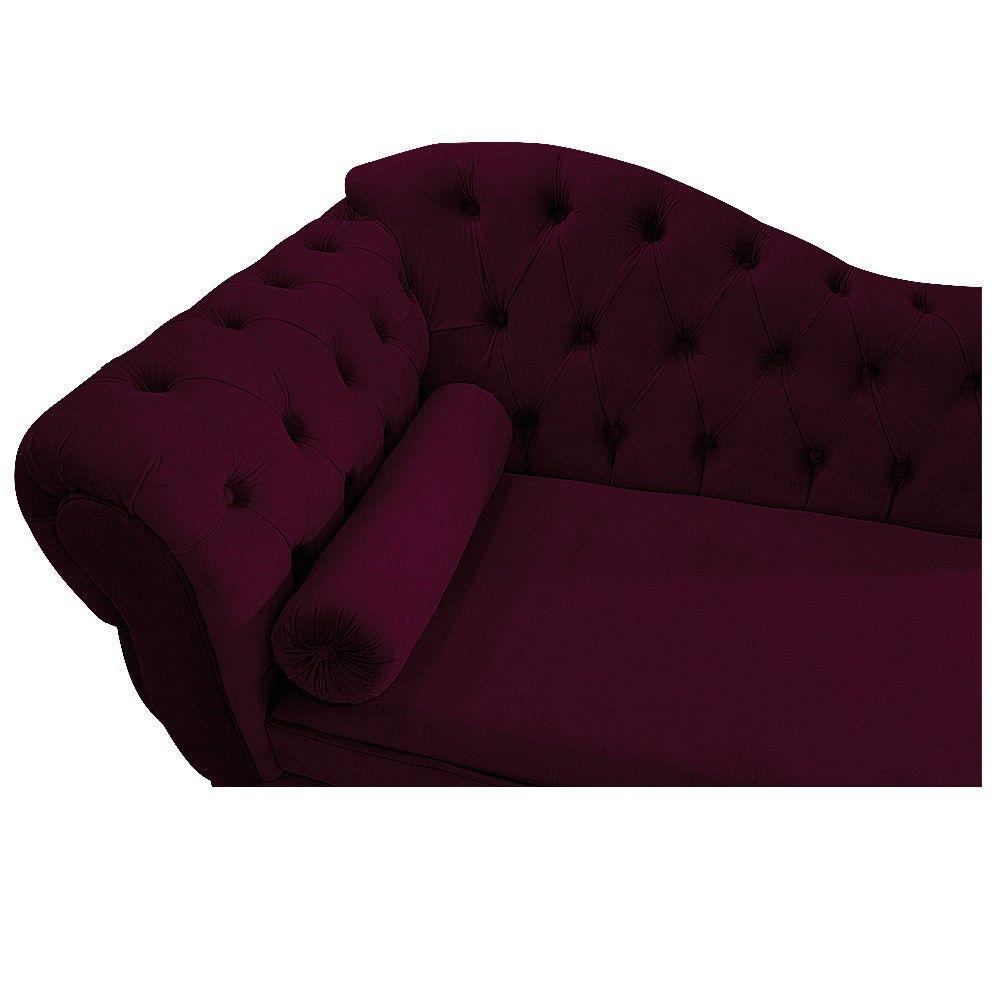 Recamier Diana 140cm Lado Direito Suede Bordô - 2