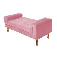 Recamier Baú Félix Solteiro 90cm Suede Rosa Bebê - 4