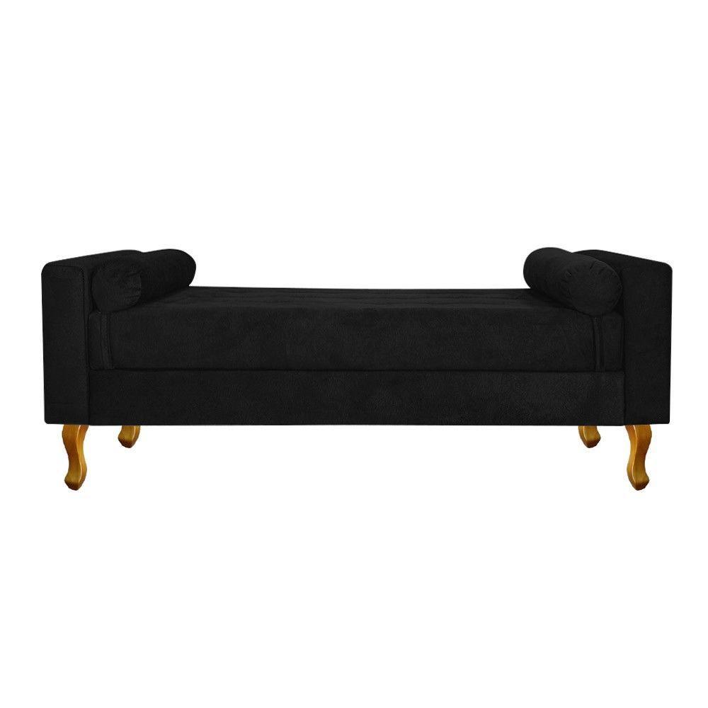 Recamier Baú Félix Solteiro 120cm Suede Preto - 3