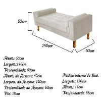 Recamier Baú Félix Casal 140cm Suede Bege - 3